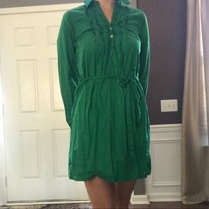 Cotton collared shirt dress
